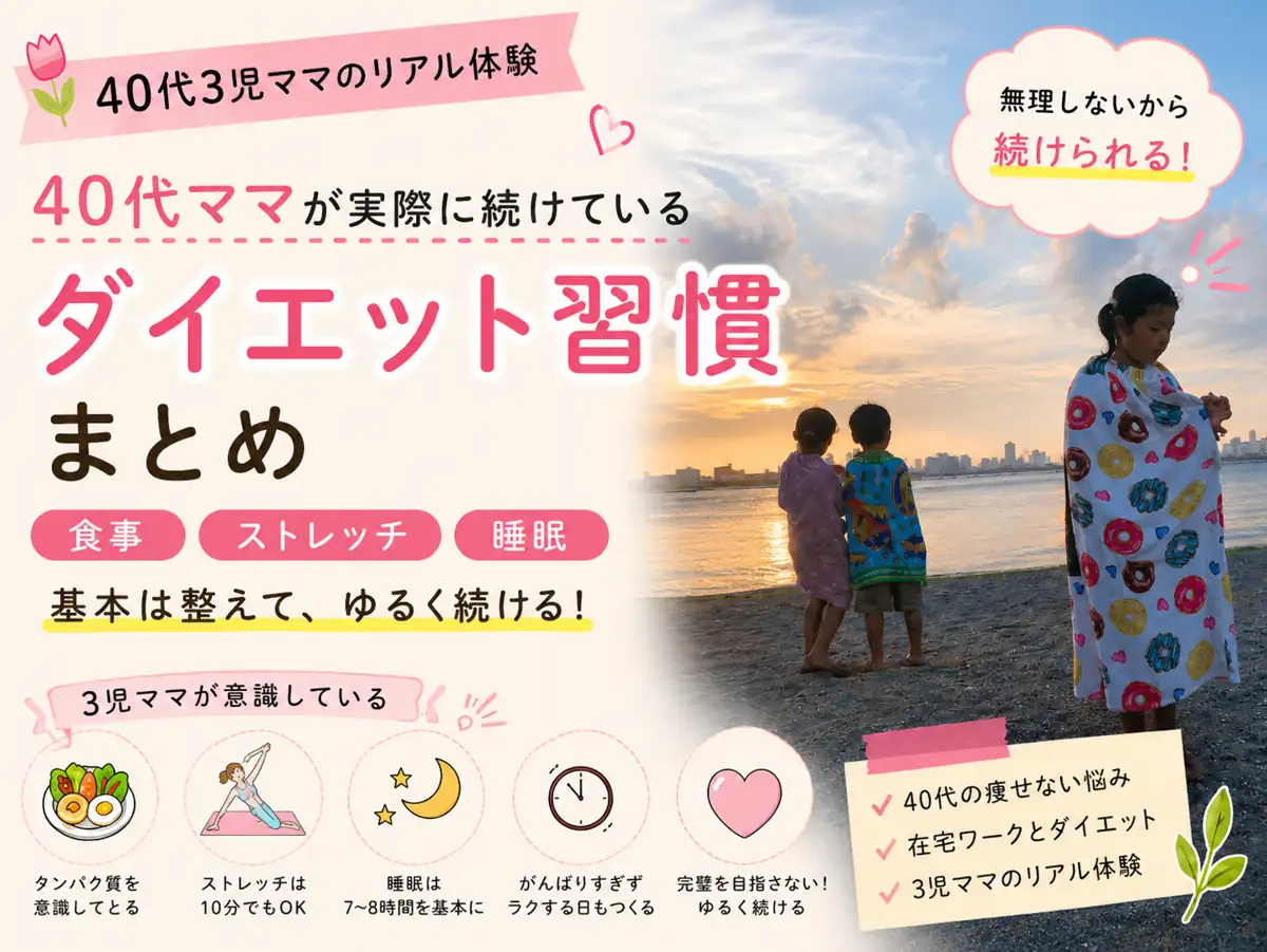 40代3児ママが実際に続けているダイエット習慣まとめのアイキャッチ画像